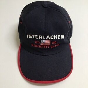 Interlachen 2000 Country Club Golf Hat Navy Blue Cap Hook & Loop Adjusts Vintage